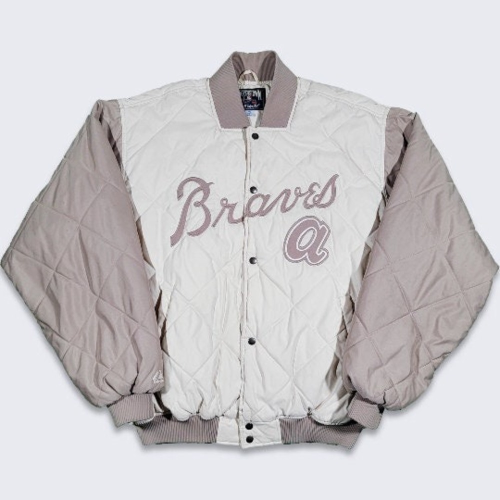 Atlanta Braves Vintage Cooperstown Collection Quilted Bomber Jacket